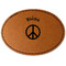 Peace Sign Faux Leather Iron On Patch - Oval (Personalized)