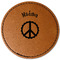 Peace Sign Faux Leather Iron On Patch - Round (Personalized)