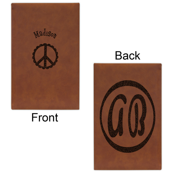 Peace Sign Leatherette Sketchbooks - Small - Double Sided - Front & Back View