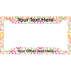 Peace Sign License Plate Frame (Personalized)
