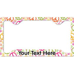 Peace Sign License Plate Frame - Style C (Personalized)