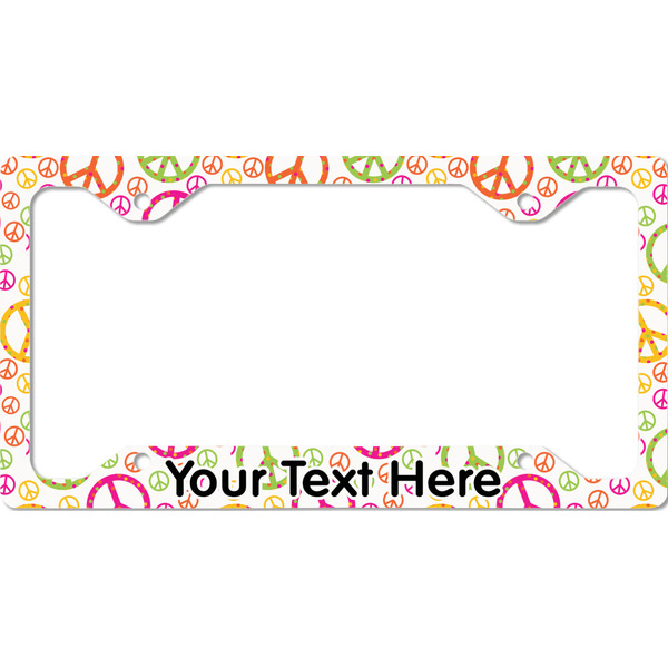 Custom Peace Sign License Plate Frame - Style C (Personalized)