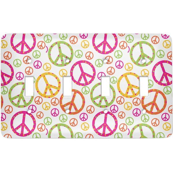 Custom Peace Sign Light Switch Cover (4 Toggle Plate)