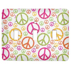 Peace Sign Light Switch Cover (3 Toggle Plate)