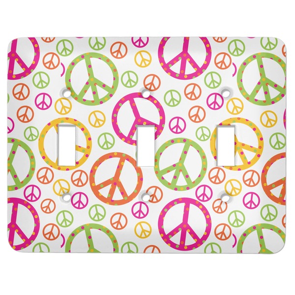 Custom Peace Sign Light Switch Cover (3 Toggle Plate)