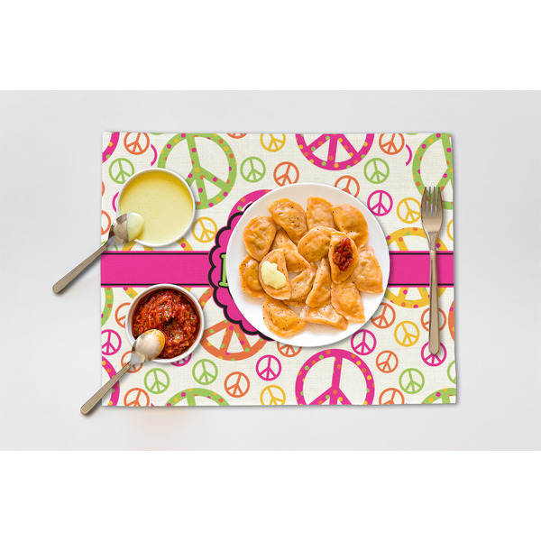 Peace Sign Linen Placemat - Lifestyle (single)