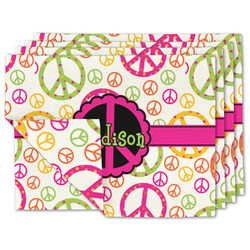 Peace Sign Linen Placemat w/ Name or Text
