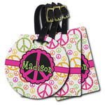 Peace Sign Plastic Luggage Tag (Personalized)