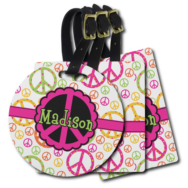 Custom Peace Sign Plastic Luggage Tag (Personalized)