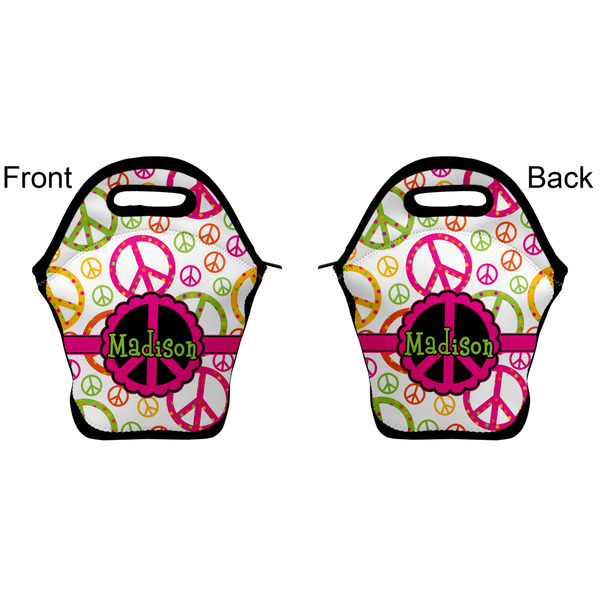 Peace Sign Lunch Bag - Front and Back