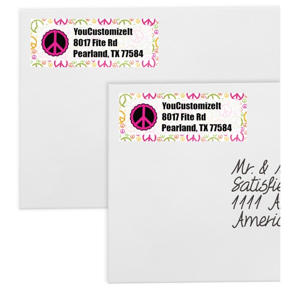 Peace Sign Mailing Labels - Double Stack Close Up