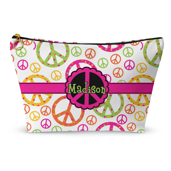 Custom Peace Sign Makeup Bag - Large - 12.5"x7" (Personalized)