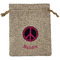Peace Sign Medium Burlap Gift Bag - Front