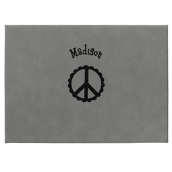 Peace Sign Medium Gift Box w/ Engraved Leather Lid (Personalized)