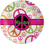 Peace Sign Melamine Salad Plate - 8" (Personalized)