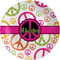 Peace Sign Melamine Plate 8 inches