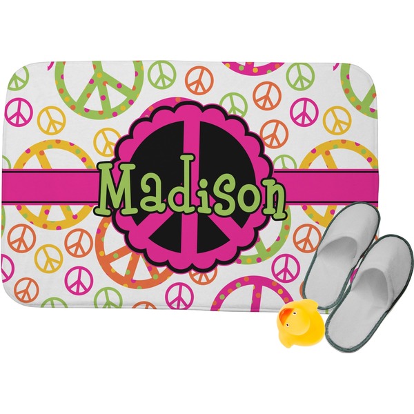 Custom Peace Sign Memory Foam Bath Mat - 34"x21" (Personalized)