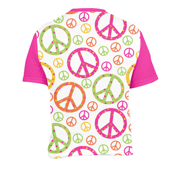Peace Sign Men's Crew Neck T Shirt Medium - Back