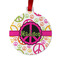 Peace Sign Metal Ball Ornament - Double Sided w/ Name or Text