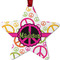 Peace Sign Metal Star Ornament - Front