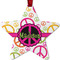 Peace Sign Metal Star Ornament - Double Sided w/ Name or Text