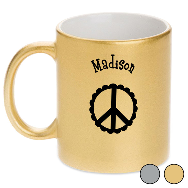 Peace Sign Metallic Mugs