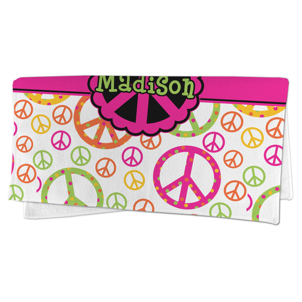 Peace Sign Microfiber Dish Rag - FOLDED (half)