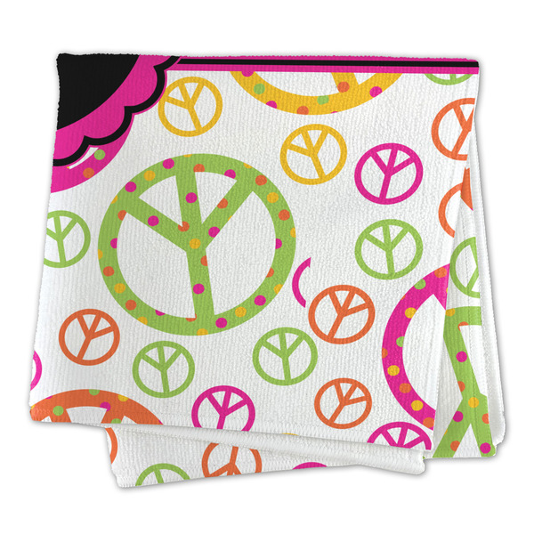 Peace Sign Microfiber Dish Rag - FOLDED (square)