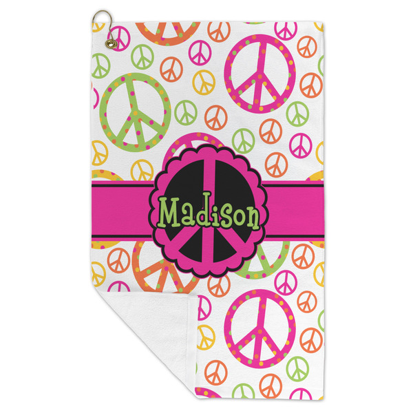 Peace Sign Microfiber Golf Towels - FOLD