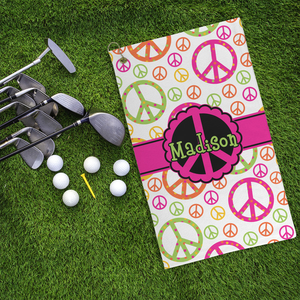 Peace Sign Microfiber Golf Towels - LIFESTYLE