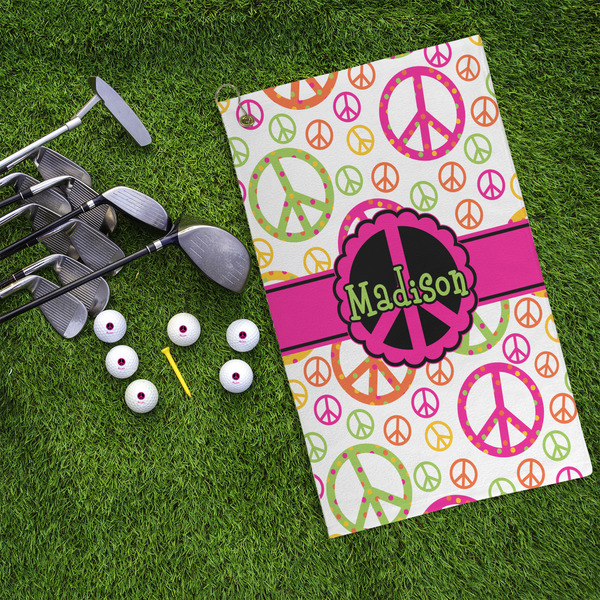 Peace Sign Microfiber Golf Towels - LIFESTYLE