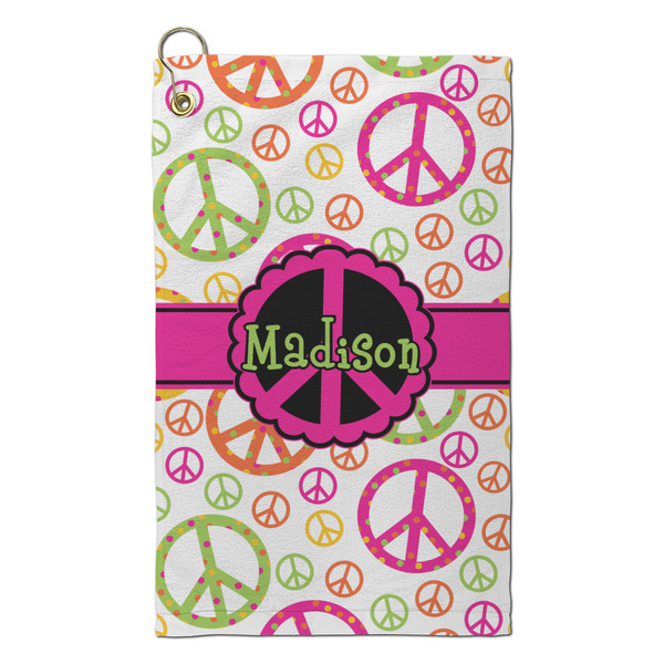 Custom Peace Sign Microfiber Golf Towel - Small (Personalized)