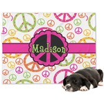 Peace Sign Dog Blanket - Large (Personalized)