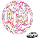 Peace Sign Monogram Car Decal (Personalized)