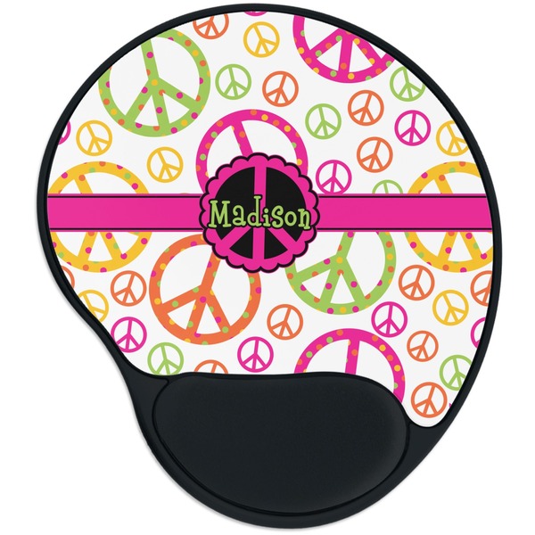 Custom Peace Sign Mouse Pad with Wrist Support
