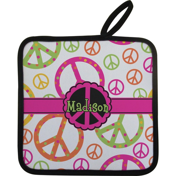 Custom Peace Sign Pot Holder w/ Name or Text