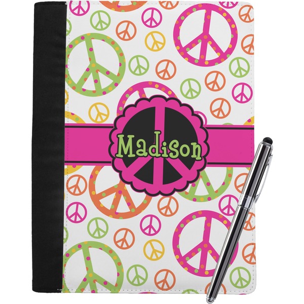 Custom Peace Sign Notebook Padfolio - Large w/ Name or Text