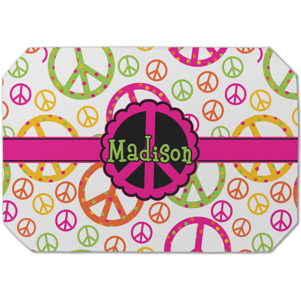 Custom Peace Sign Dining Table Mat - Octagon (Single-Sided) w/ Name or Text