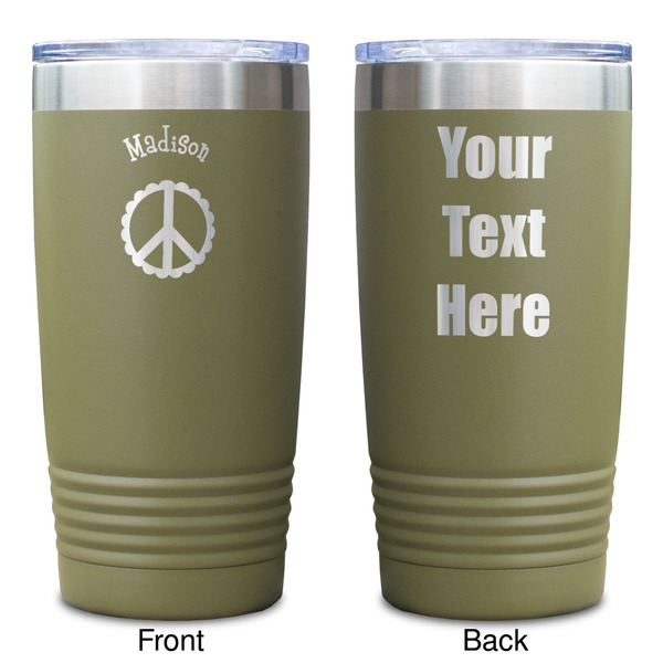 Peace Sign Olive Polar Camel Tumbler - 20oz - Double Sided - Approval