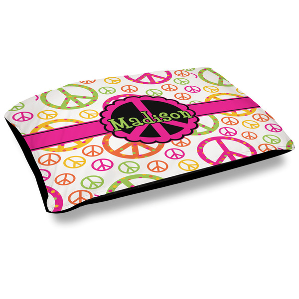 Custom Peace Sign Outdoor Dog Bed - Large (Personalized)