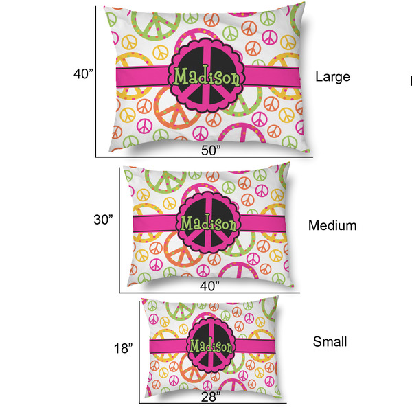 Peace Sign Outdoor Dog Beds - SIZE CHART