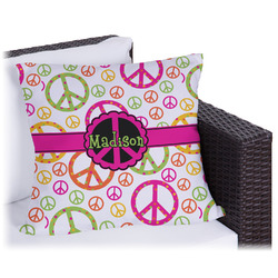 Peace Sign Outdoor Pillow (Personalized)
