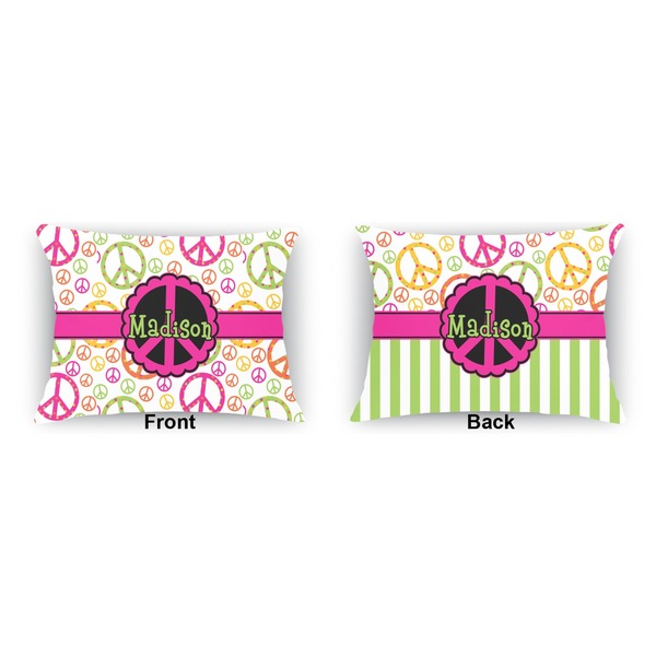 Peace Sign  Outdoor Rectangular Throw Pillow (Front and Back)