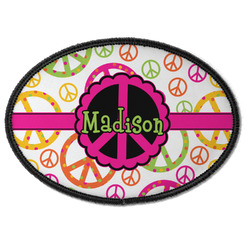 Peace Sign Iron On Oval Patch w/ Name or Text