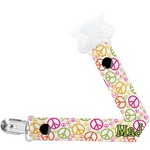 Peace Sign Pacifier Clip (Personalized)