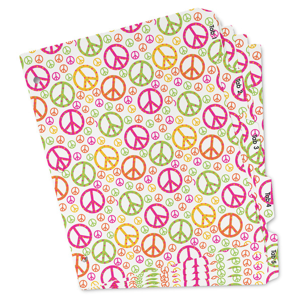 Custom Peace Sign Binder Tab Divider - Set of 5 (Personalized)