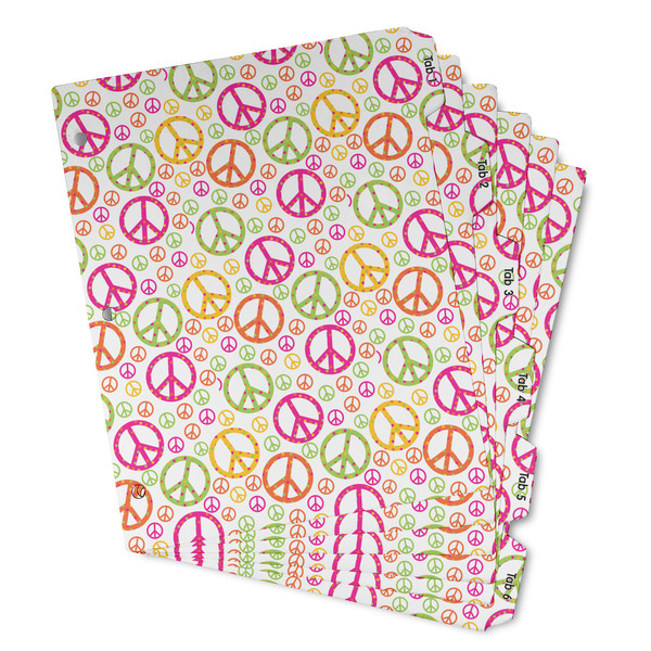 Custom Peace Sign Binder Tab Divider - Set of 6 (Personalized)