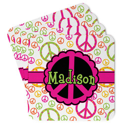 Peace Sign Paper Coasters w/ Name or Text