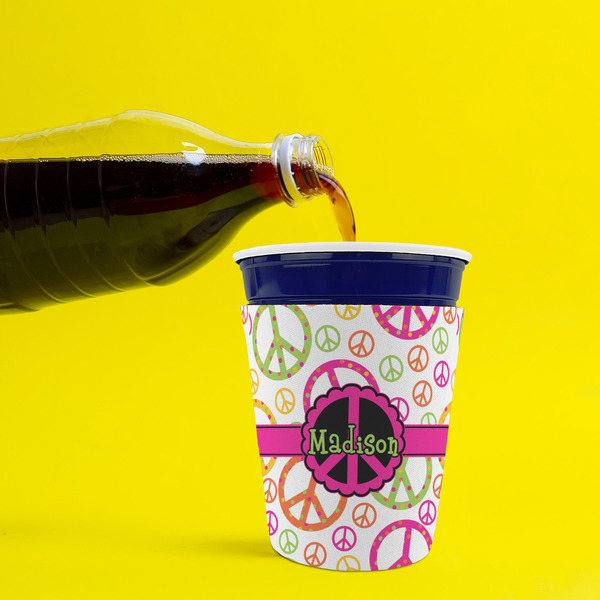 Peace Sign Party Cup Sleeves - without bottom - Lifestyle