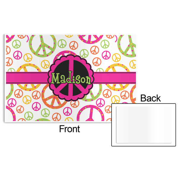 Peace Sign Disposable Paper Placemat - Front & Back